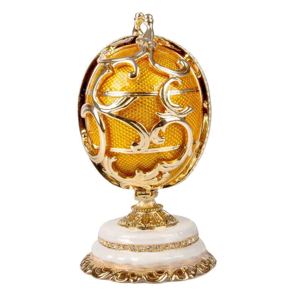 Buy Swarovski Crystals Faberge Egg Ornament with Spring Basket Double
