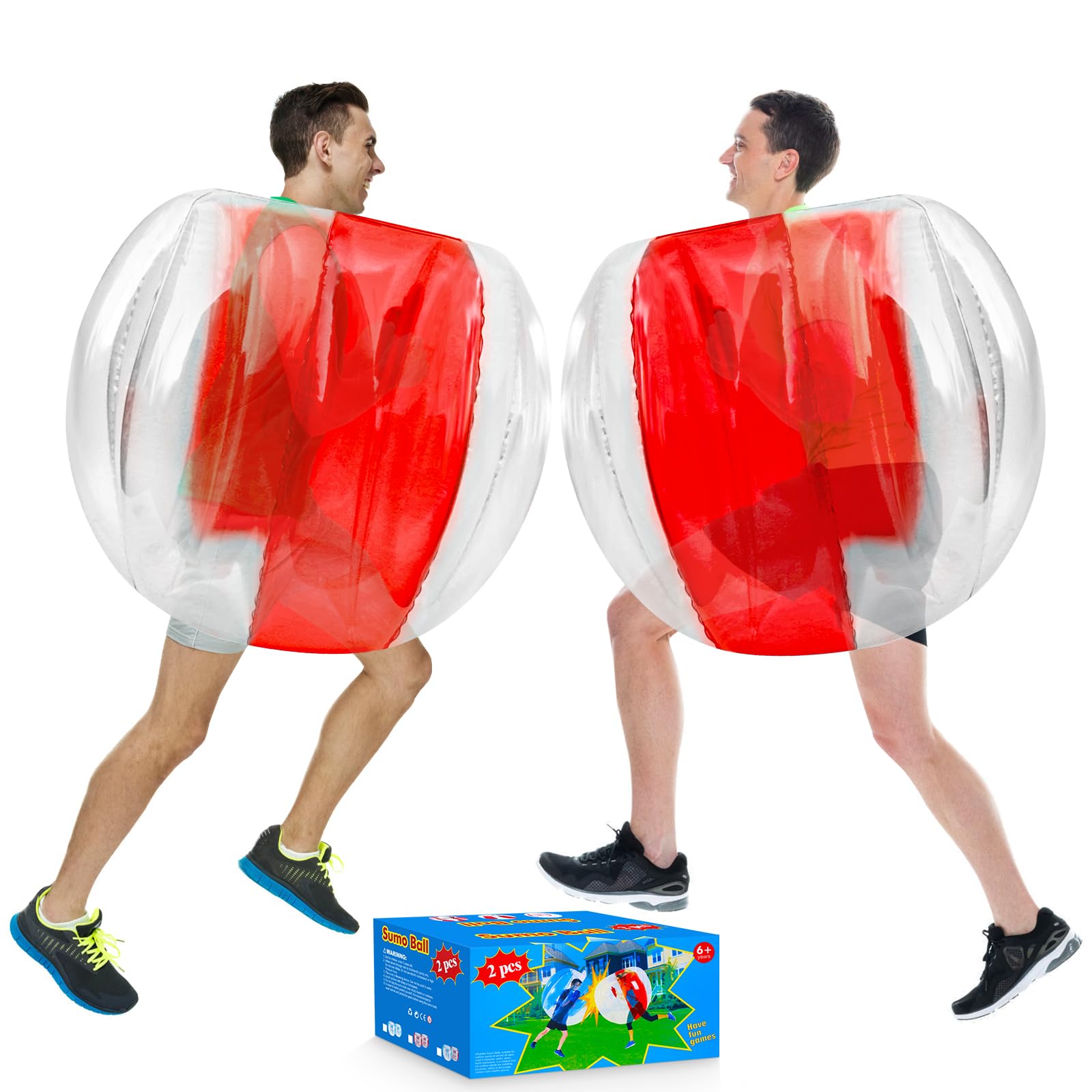 XBEN Inflatable Bumper Balls (2-Pack) – 47" Giant Human Hamster Ball for Kids & Adults – Durable PVC, Safe Outdoor Play – Team Games, Pool Parties, Backyard Fun – Great Gift Idea