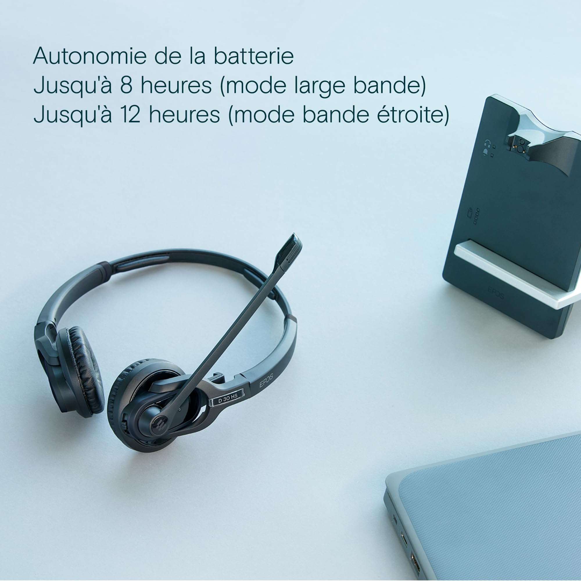 EPOS Impact D 30 Phone - Casque DECT Haute Performance pour Téléphones Fixes et Softphones, avec EPOS Voice™ et Microphone Antibruit