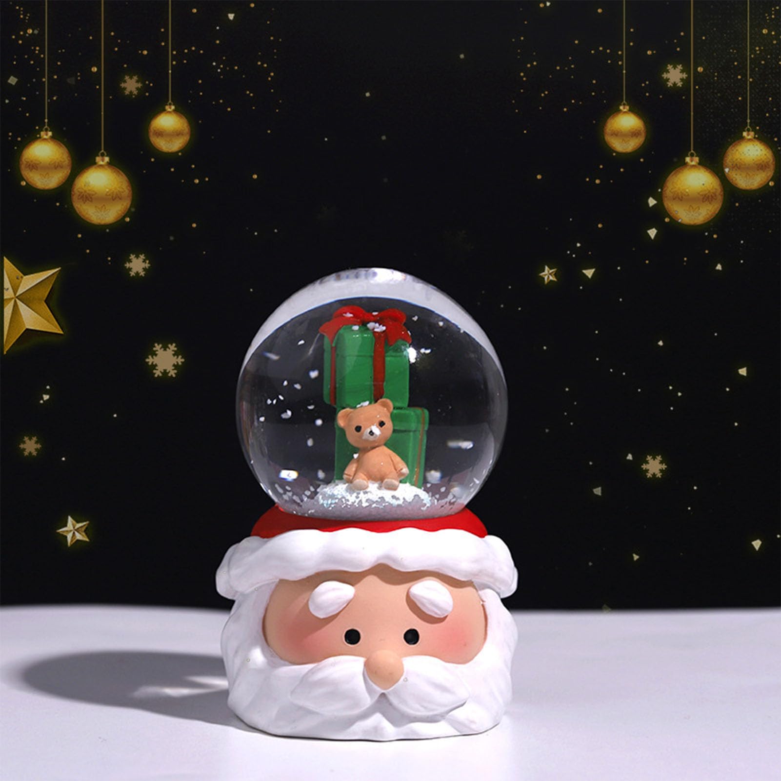 Niiyen Christmas Snow Globe, Colorful Lighting Home Decoration, Snowman Duo, Night Light Decor, Christmas Paradise Christmas Decoration for Family Friends (Present)