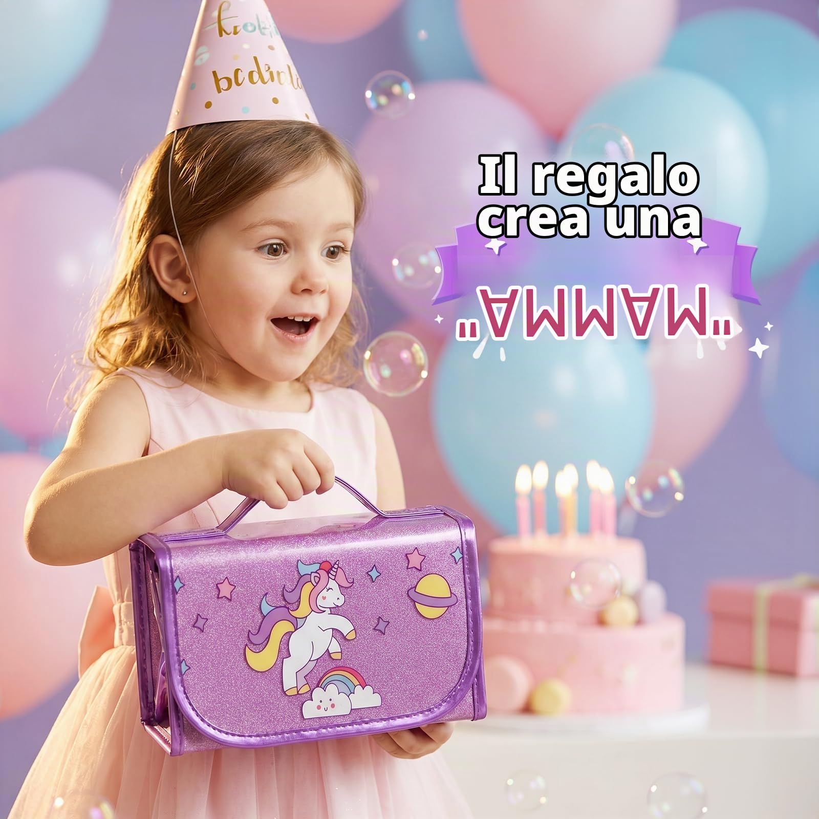 Hot Bee Unicorno Bambina Regalo - Astuccio e Valigetta Colori con Pennarelli Lavabili