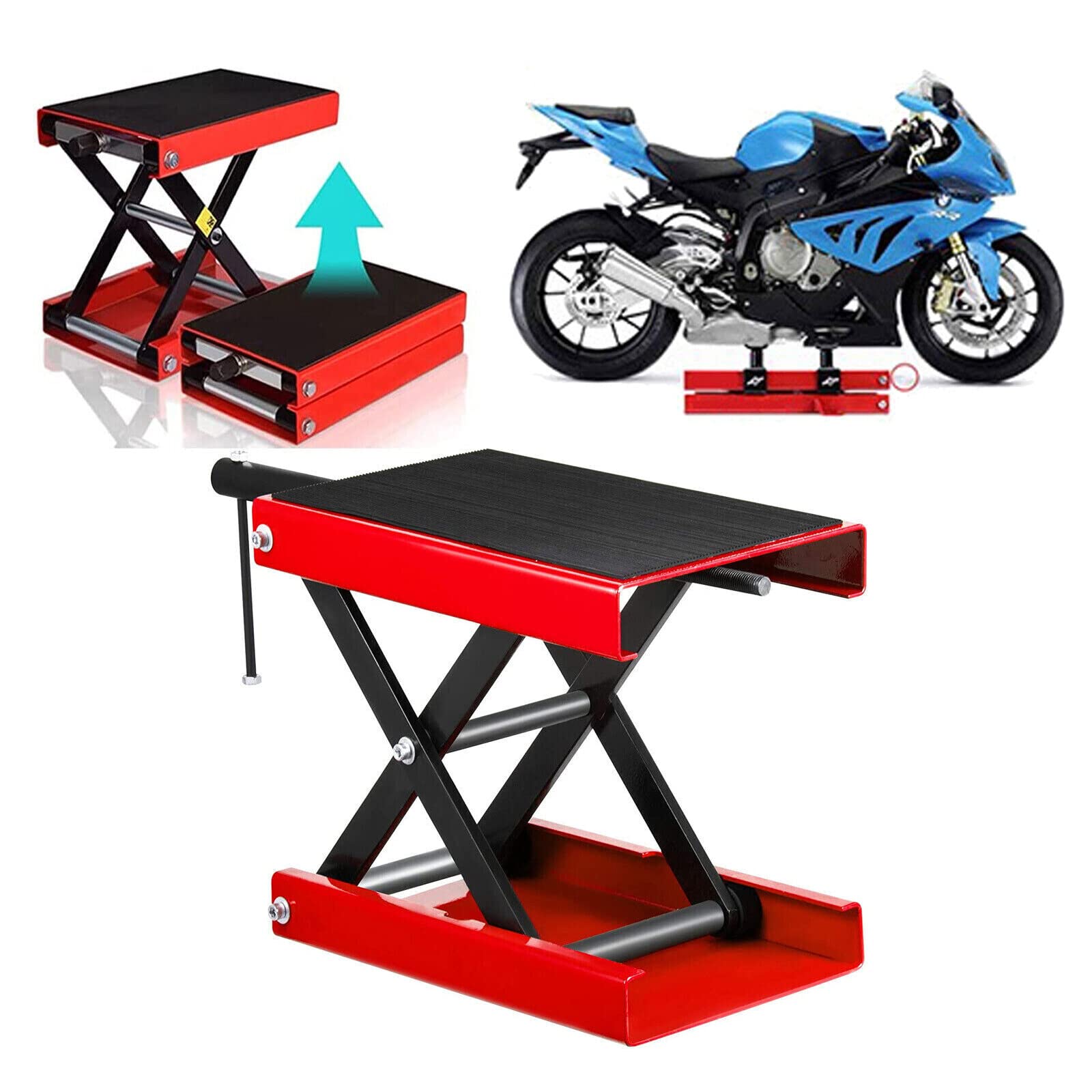 Buy AutoBaBa Motorcycle Repair Lift Jack 1100lbs, Motorcycle Scissor Lift Jack Stand with Wide