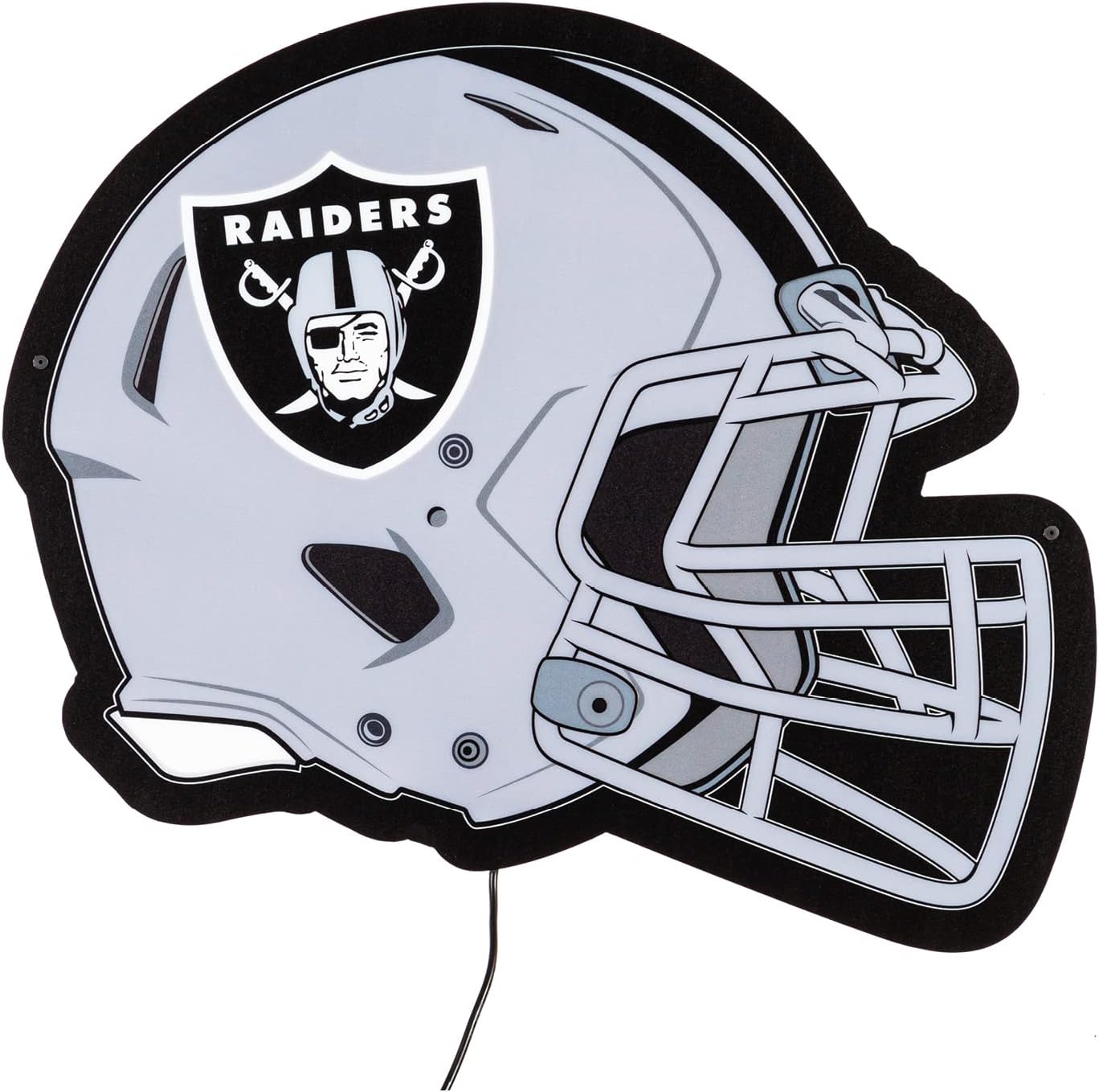 Team Sports America Evergreen NFL Las Vegas Riders Ultra-Thin LED Light Wall Sign Decor | Full Size Replica Helmet | 19.5 x 15 Inches | Made in the USA - Image 2