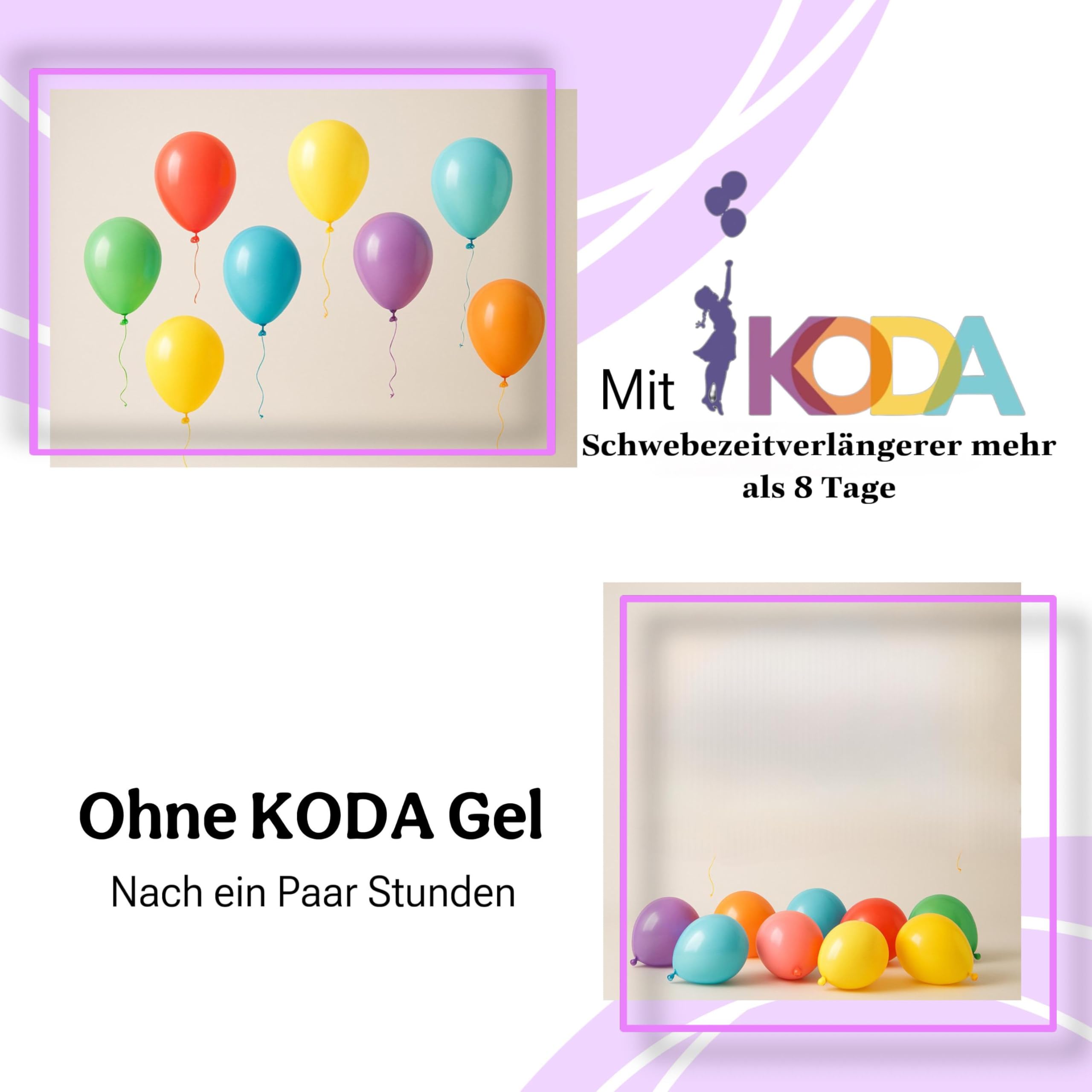 KODA Ballongel für Latexballons - Heliumgel - Schwebezeitverlängerer | für Helium gefüllte Ballons, 2,5 kg Profigebinde als Nachfüllpack, reicht für ca. 1200 Ballons 12-Zoll