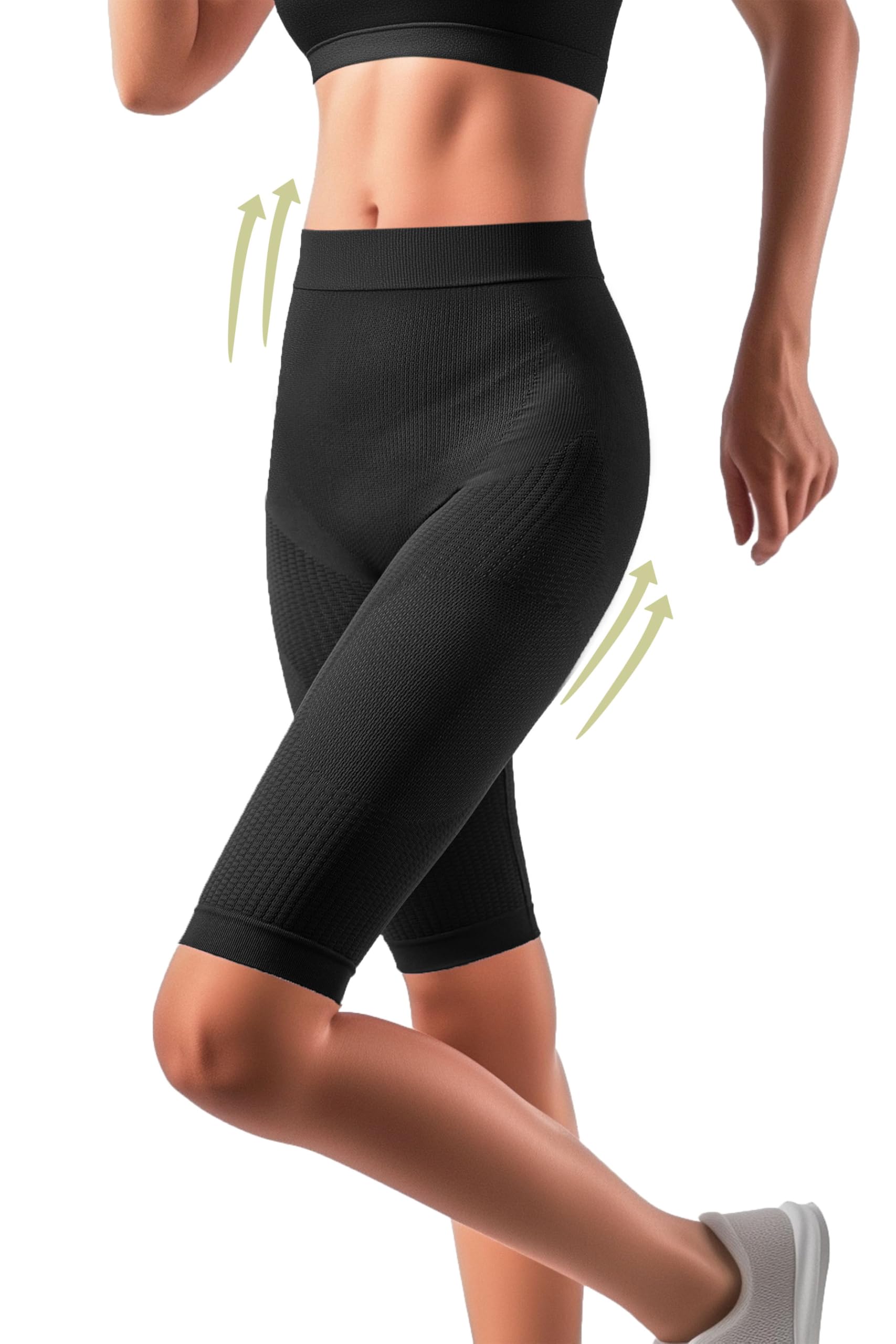 Short Gainant Femme Ventre Plat - Legging Anti-Cellulite, Panty Gainant Invisible, Gaine Amincissante en Microfibre Massante, Gaine Ventre Plat Maintien Fort - Made in Italy