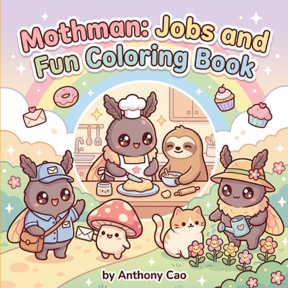 Mothman: Jobs and Fun Coloring Book: Hours of Creative Coloring for Kids Ages 4–10