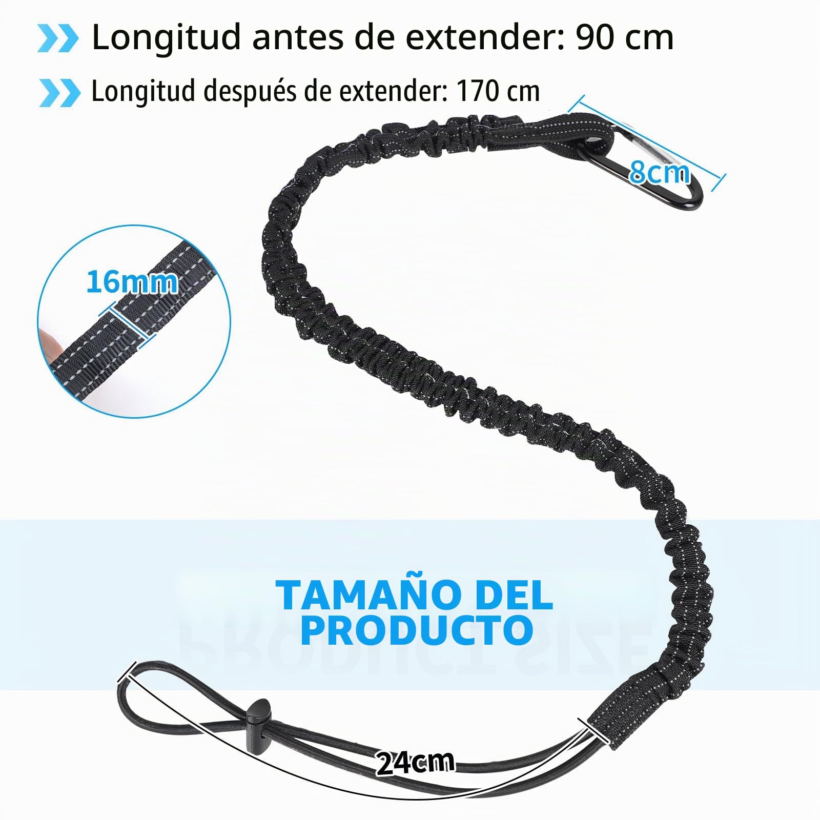 DBREAKS 3 Piezas Cordón para Herramientas, Retractil Cordón de Herramientas con Mosquetónara Destornilladores, Alicates, Sierra eléctrica, Llaves inglesas (Negro)