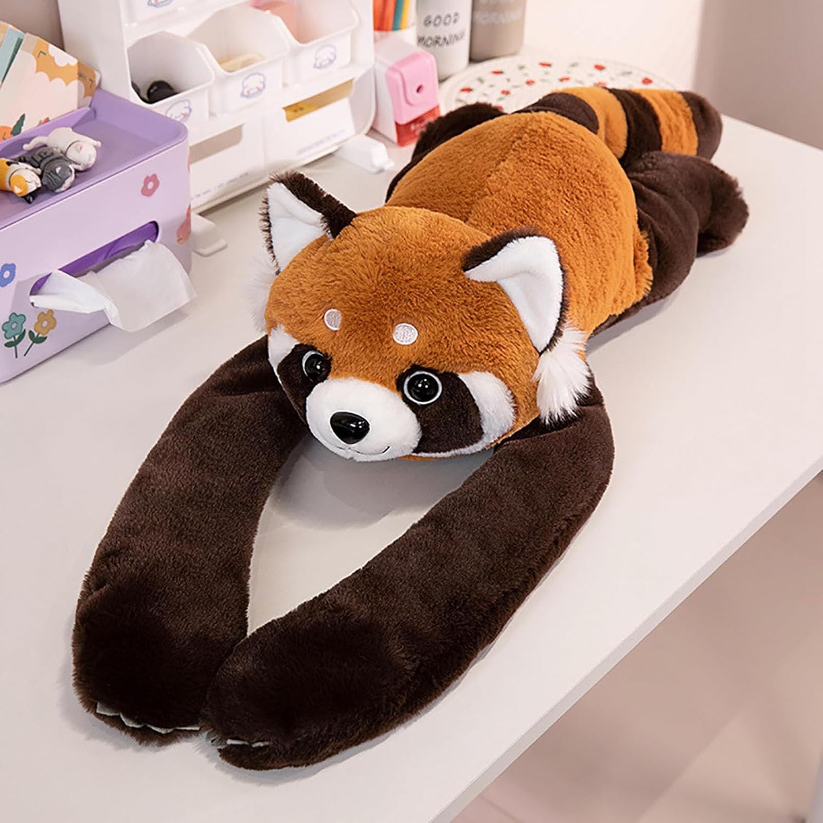 60cm Weighted Plush Animals, Koala, Giraffe, Panda, Teddy Bear & Dinosaur Stuffed Toys, Hugging Pillow for Kids & Adults Raccoon