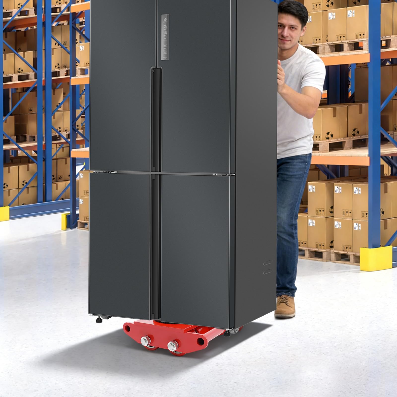 Rotelle per carri armati 6T, 280 x 210 x 105 mm, ruote pesanti, rotabili a 360°, con 4 scooter, per il trasporto di merci pesanti