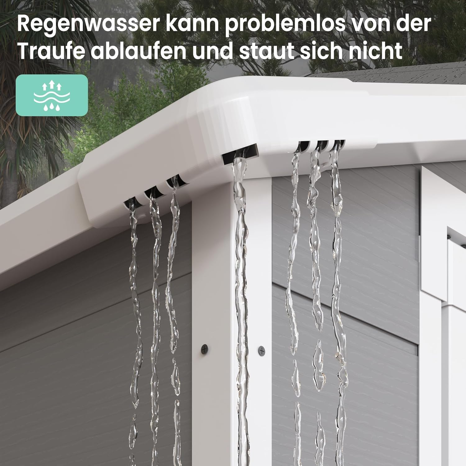 UDPATIO Abri de Jardin en Résine 12mm 184x135x210cm, 3.9 m³ - Cabane de Jardin Extérieur avec Toit Incliné Anti-Pluie, Porte Verrouillable pour Rangement Outils/Vélo (Gris)