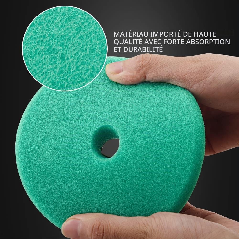 SPTA Éponge de Polissage, Éponge à polir, 5 Pièces 125mm T Sharp Polissage Pad Éponge de Polissage Éponge polir Kit pour Voiture Ponçage Polissage pour Polisseuse Machine à polir