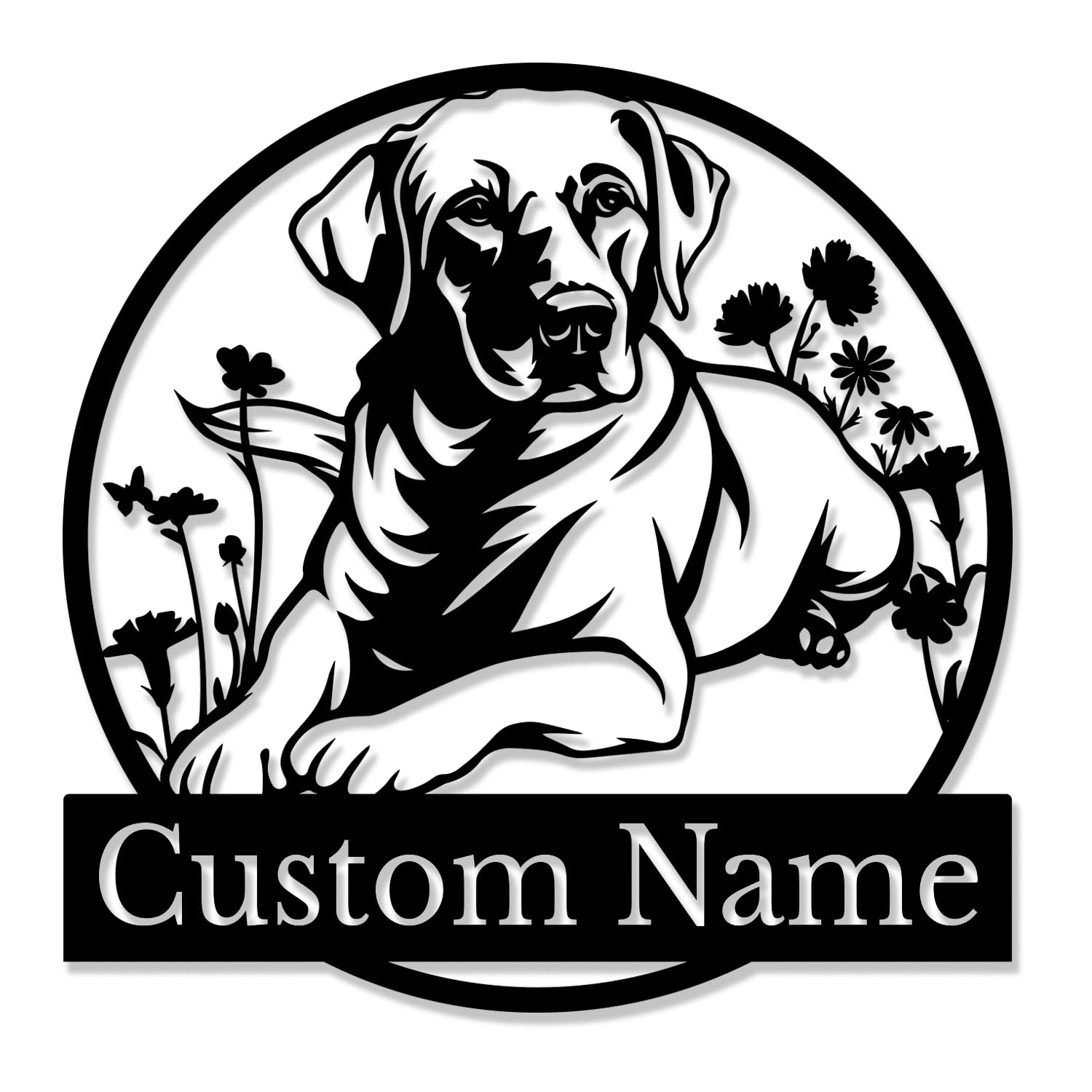 Personalized Custom Dog Metal Wall Decor Art, Dog Name Sign, Personalized Dog Metal Decor Art, Dog Lover Gift (Dog B)