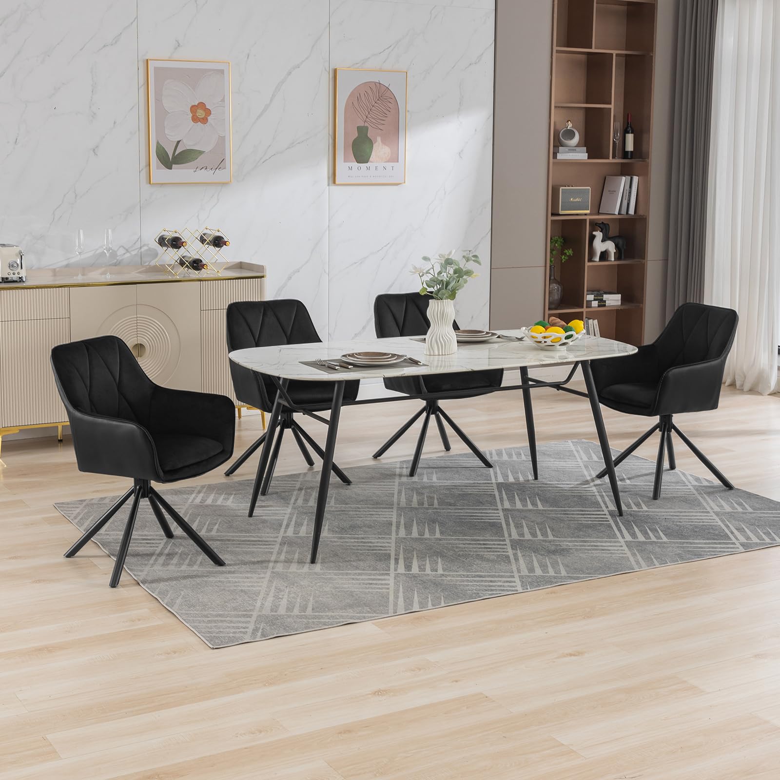 Lestarain Chaise Pivotantes,Noir