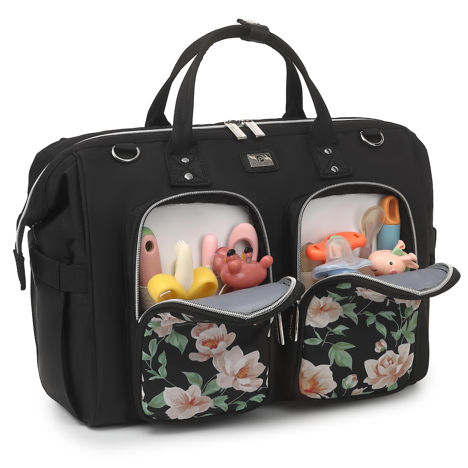 Diaper Bag Totes with Changing Pad & Stroller Straps, Large Portable Newborn Baby Bags, Unisex and Stylish Travel Diaper Backpacks for Mom and Dad (