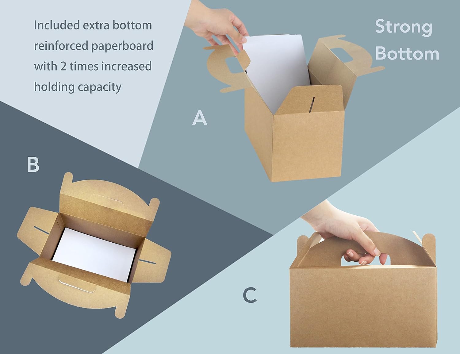 HUAPRINT 30 Pack Brown Gift Boxes,9.45x5x5 inches Treat Gable Box For Party Favor Goodie Birthday Baby Shower Wedding Christmas - Image 3