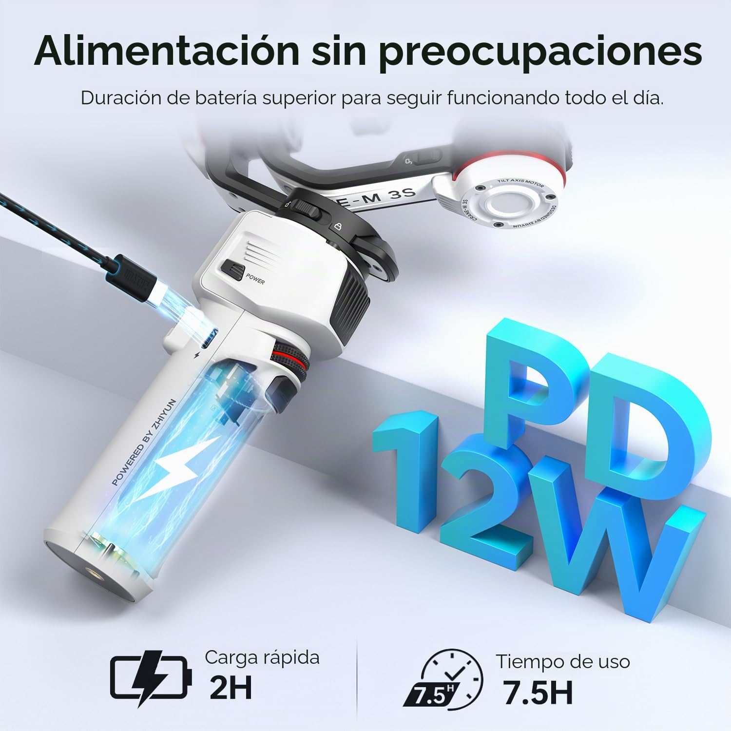 Zhiyun Crane M3S Combo [Official] estabilizador cámara de 3 Ejes con luz de Refuerzo, Clip Smartphone, Mochila Trasera, trípode, cámara para cámara de acción compacta, etc