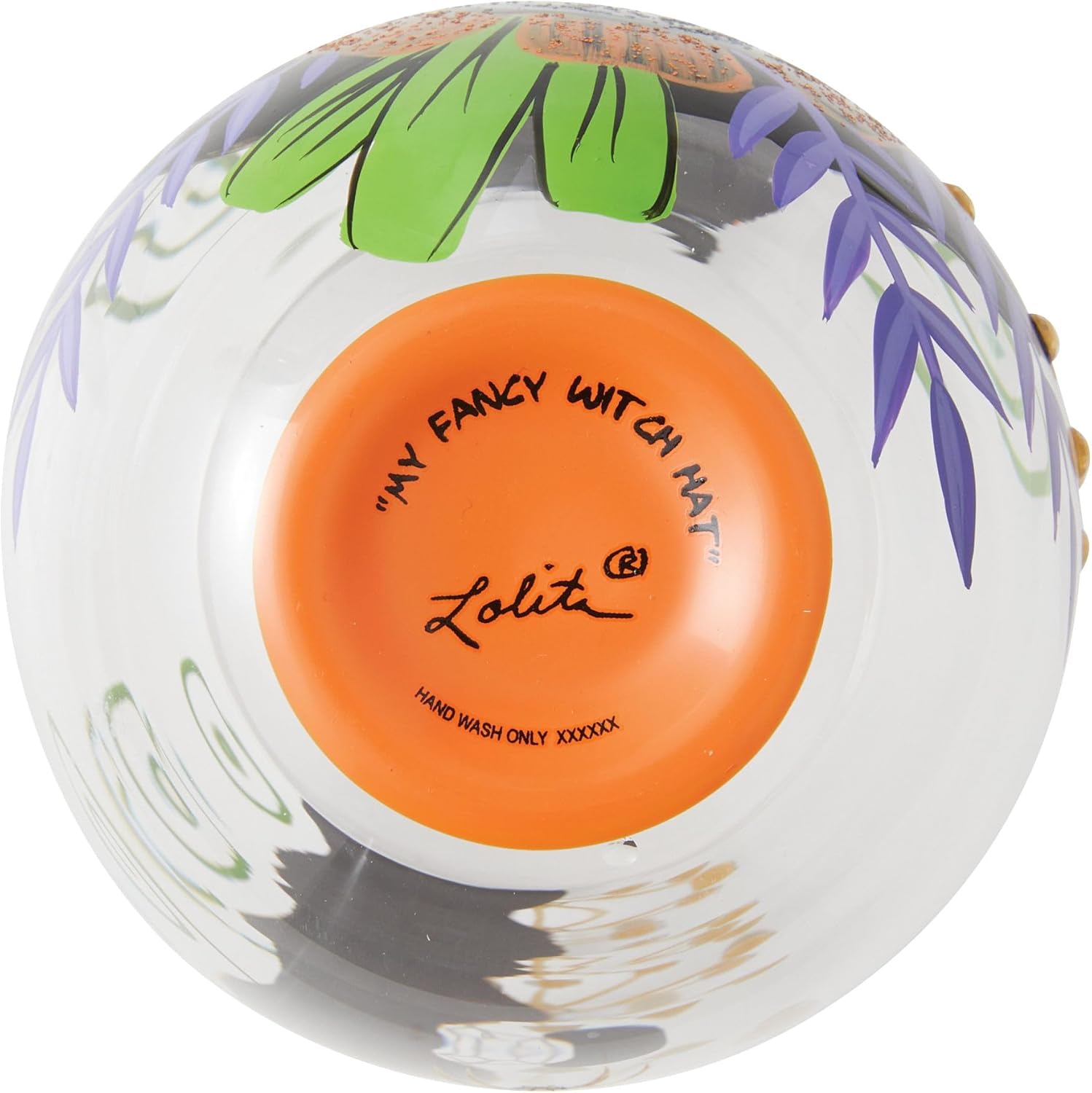 Enesco Lolita Halloween My Fancy Witch Hat Hand-Painted Artisan Stemless Wine Glass, 20 Ounce, Multicolor