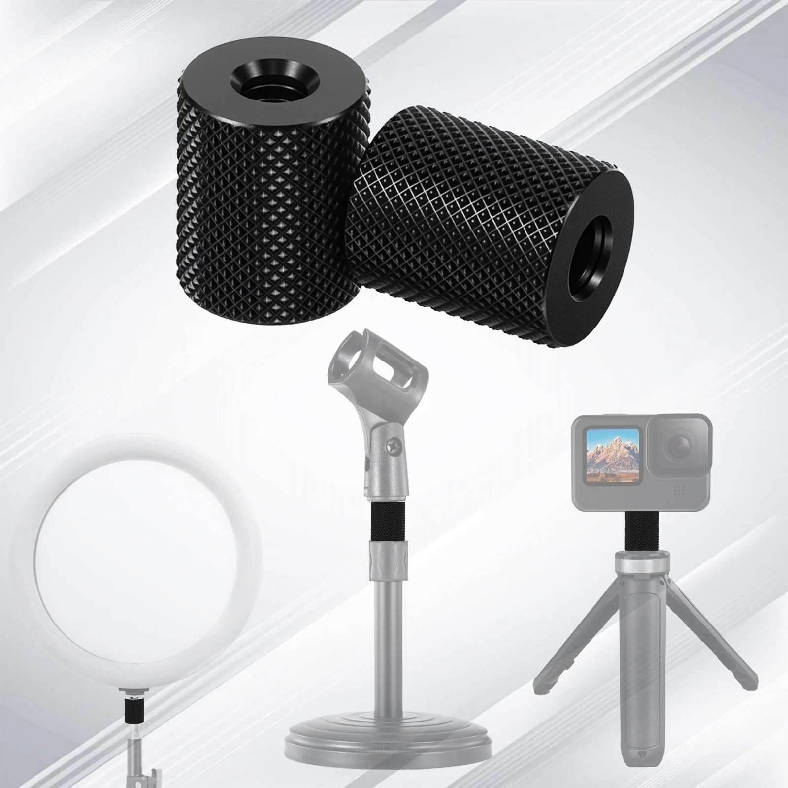 Xinjoduz 4 adaptery do statywu, 1/4 na 1/4 cala, śruba statywu, śruby do aparatu, śruby adaptery 1/4" na 1/4" statyw, śruba, adapter do aparatu, statywu mikrofonowego, statywu lampowego