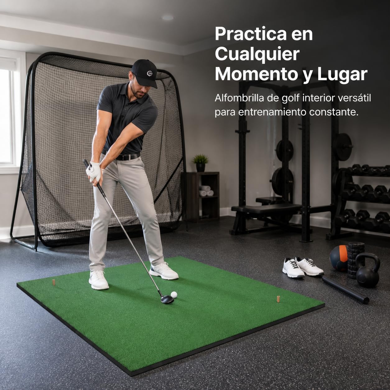 Golf Schlagmatte, Tragbar | composite Material - für - PP-Gras - Basis - Golf-Tee enthalten - für drinnen - für Fortgeschrittene