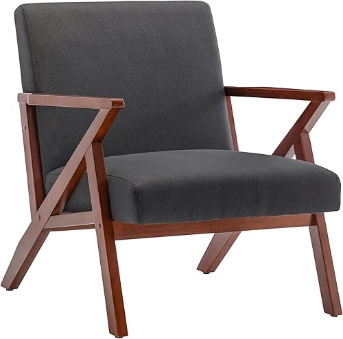 Miniatura 1 de Convenience Concepts Take a Seat - Sillón Acantilado decorativo de mediados de siglo para sala de estar, dormitorio, 28.5 pulgadas, tela gris