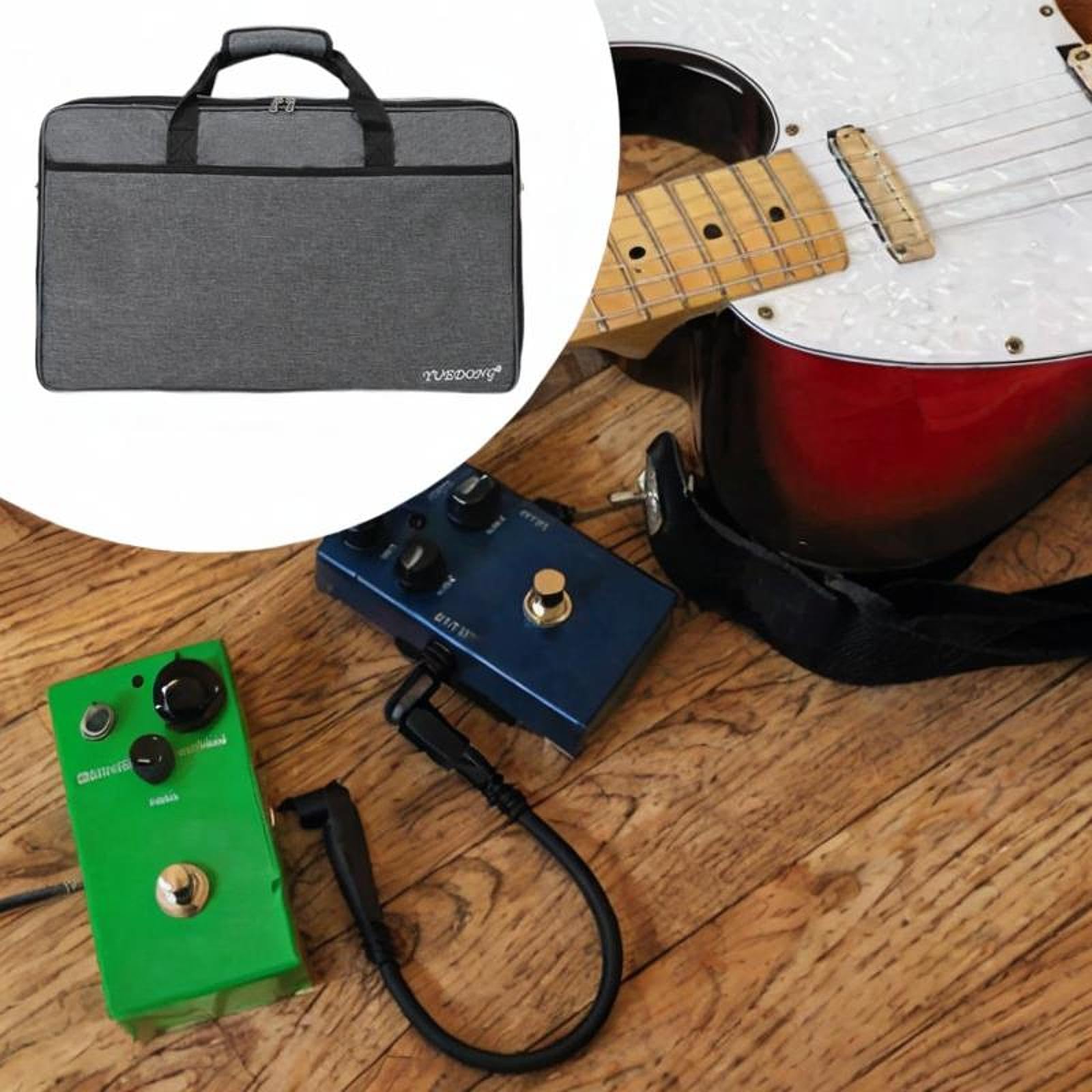 Garende Guitar Pedal Board Case Crossbody Bag Portable Multifunction Water Resistant Pedalboard Zipper Pouch Carry Case for Stage, 52x32x12.5cm