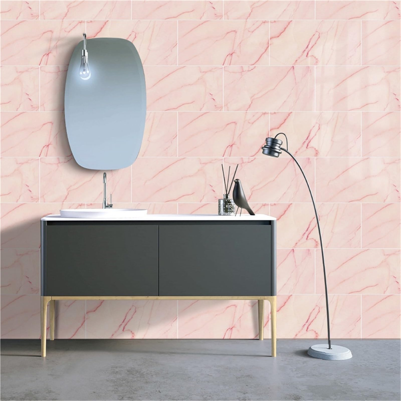 Azulejos Autoadhesivos Para Paredes Adhesivo de pared mármol 30 x 60 cm, autoadhesivo, impermeable, personalizable, for cocina, salpicadero baño, revestimiento(Color 1)