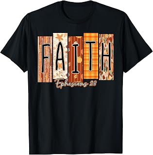 Faith Ephesians 2:8 Bible Verse Fall Christian Pumpkin T-Shirt