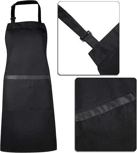 Miniatura 10 de SATINIOR 2 piezas de disfraz de chef para mujeres y hombres, juego de delantal para adultos, delantal de panadero, sombrero para cocinar y cosplay