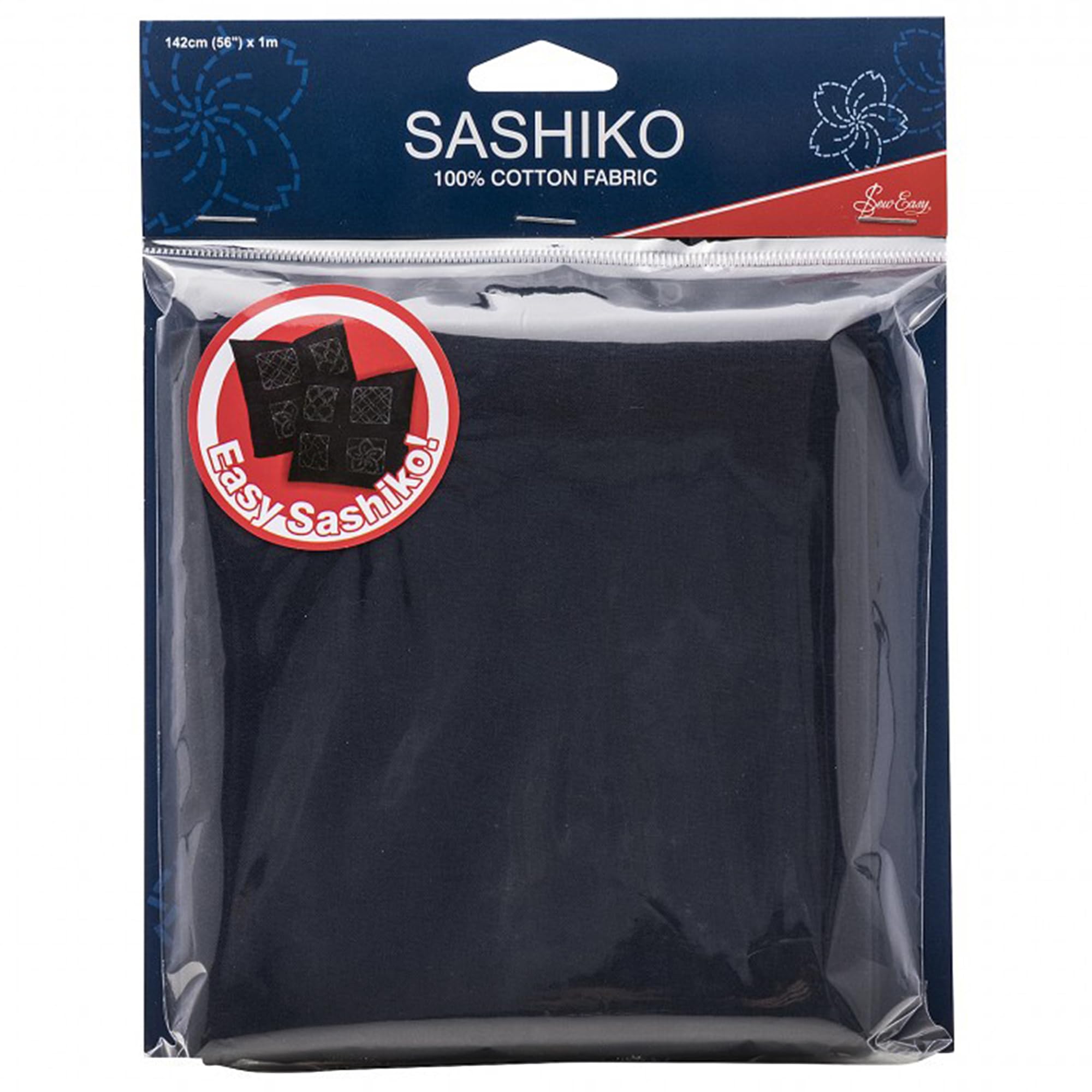 Sashiko Cotton Fabirc, Dark Navy, 1m x 1.42m