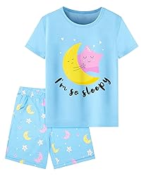 Girls Pajamas Short Sleeve Toddler Girls Summer Short Sets Sleepwear Clothes Sets Girls Pajamas Size 3-10