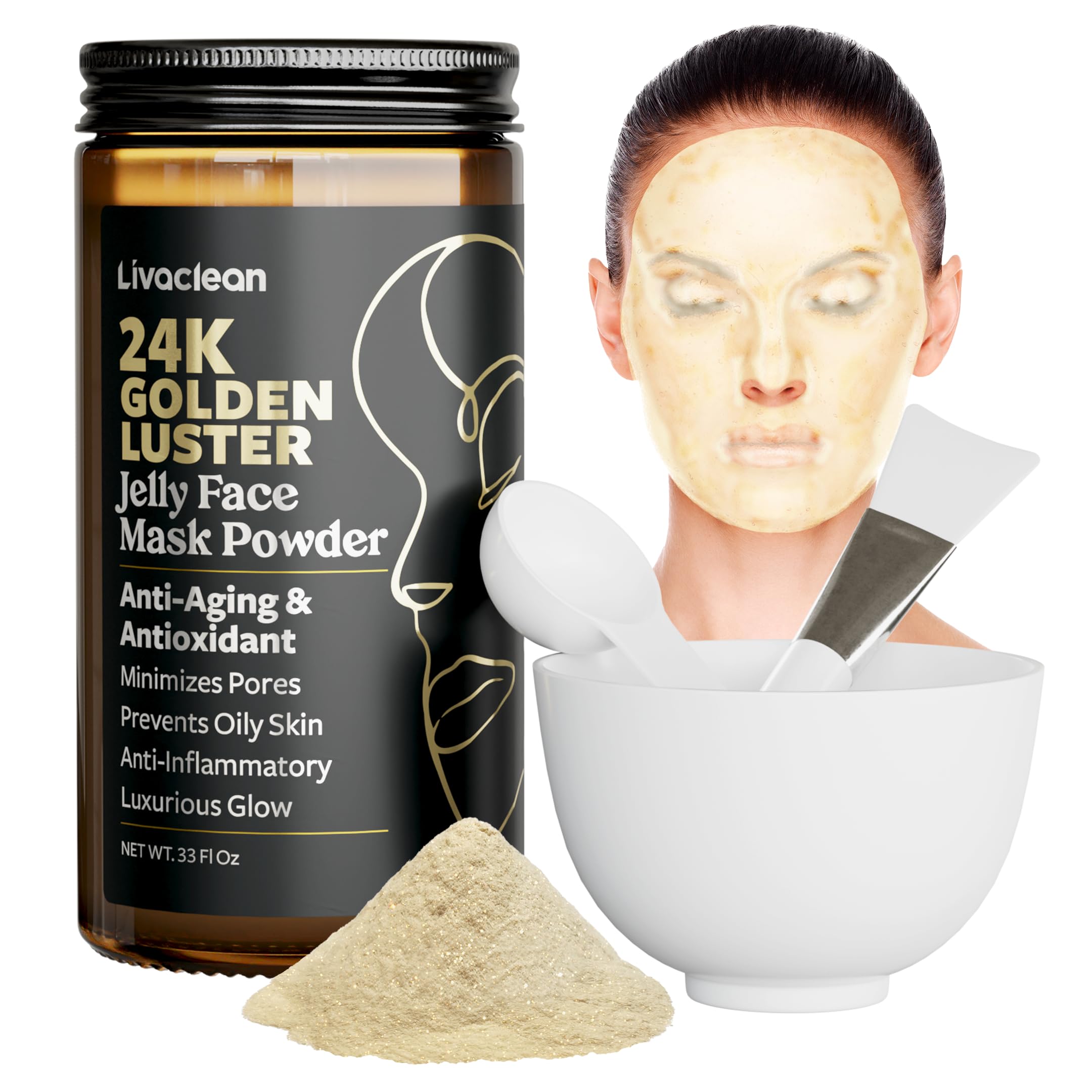 Amazon.com : LivaClean Jelly Mask - 33 Fl Oz, 24K Gold Jelly Mask