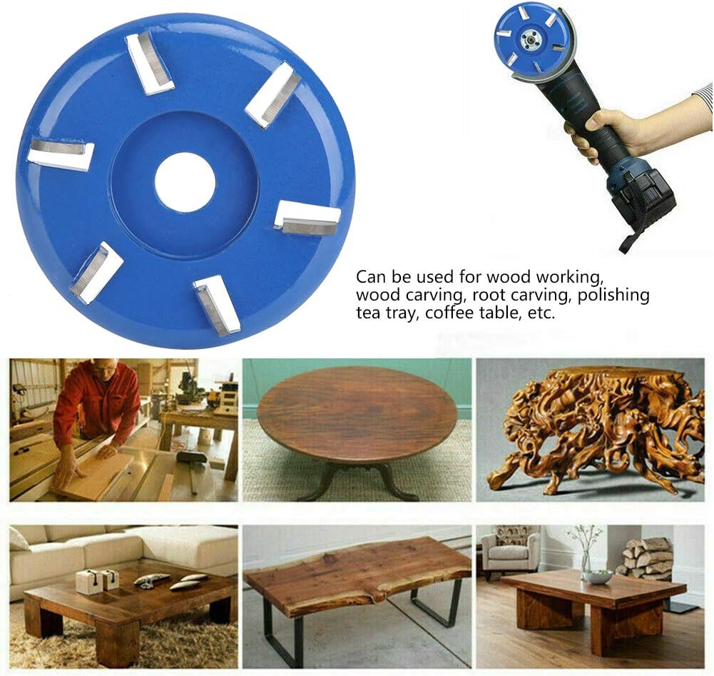 Plplaaoo 6 Teeth Wood Carving Disc for Angle Grinder – 3.5IN Turbo Carving Disc with Arc Blade Design – High Hardness Alloy Steel Grinding Wheel for Wood Shaping & Stump Removal