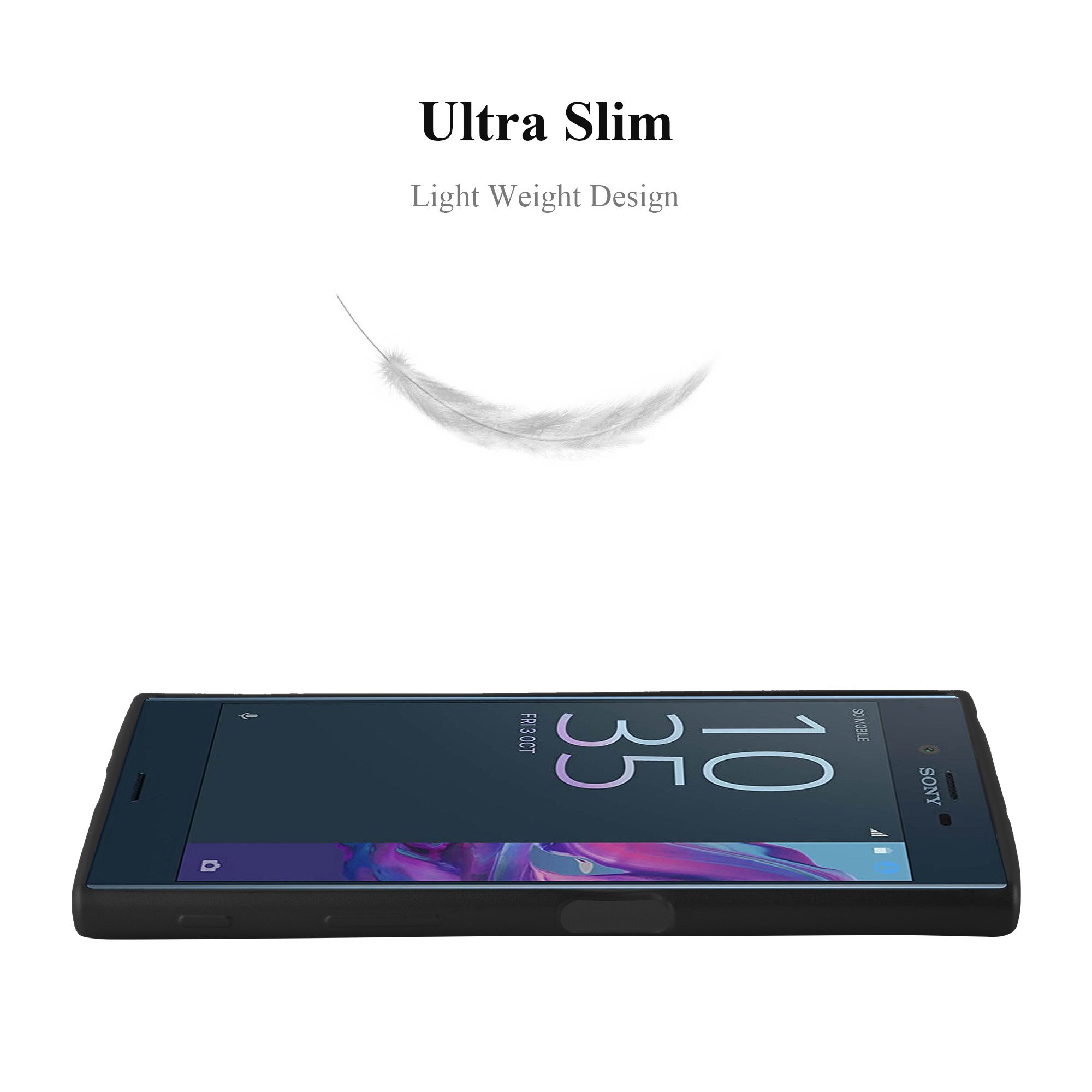 Cadorabo Custodia per Sony Xperia XZ/XZs in NERO METALLICO - Morbida