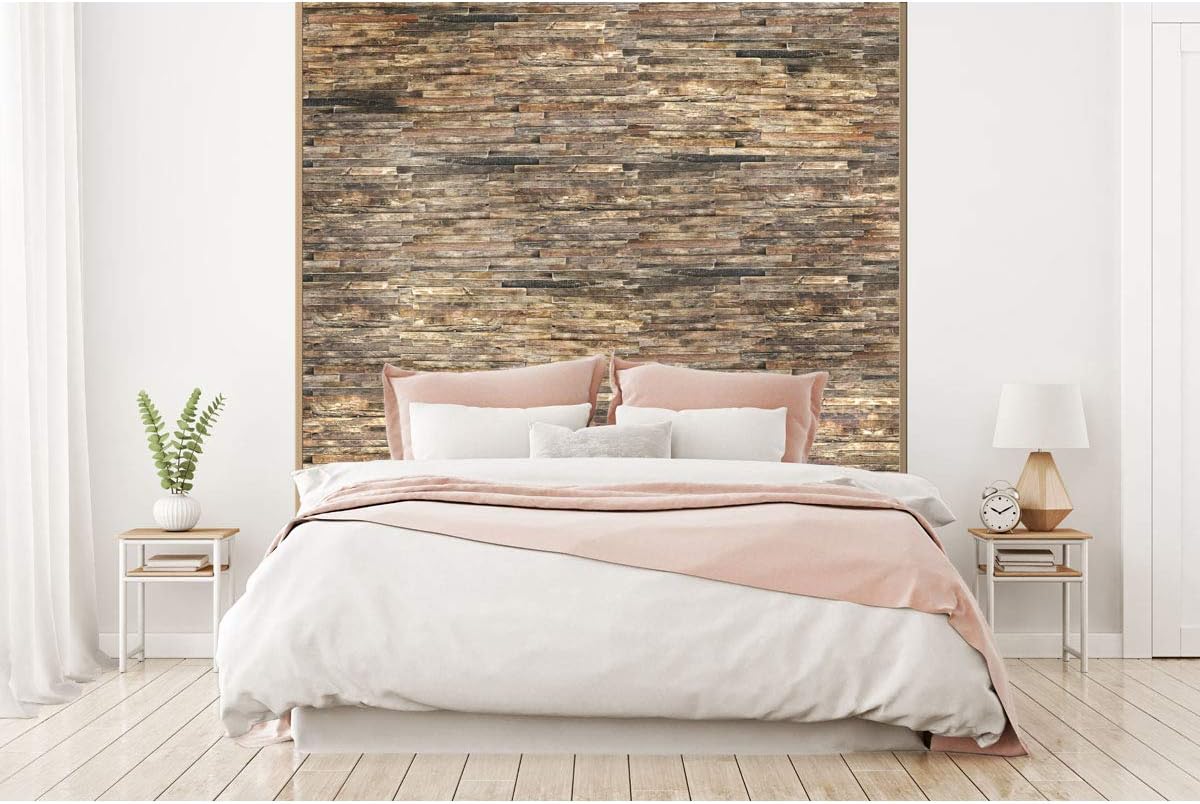 Natural Finish Stacked Boat Wood Mosaic Wall Tile