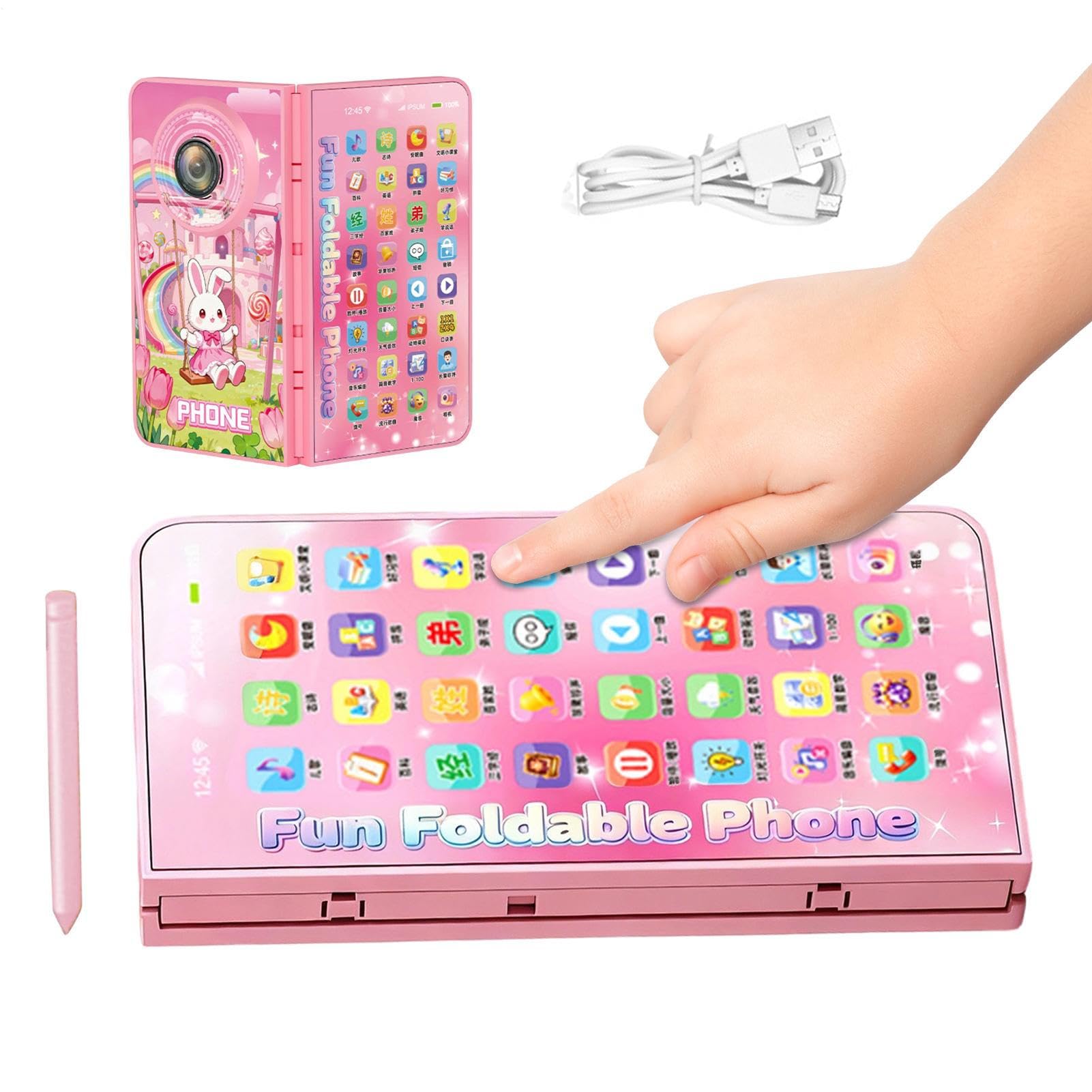 Kinder Spielzeug Telefon | Faltbares Spielzeughandy,Kindermusikspielzeug,für Kinder Junge Mädchen Geschenk Zuhause Reise Urlaub