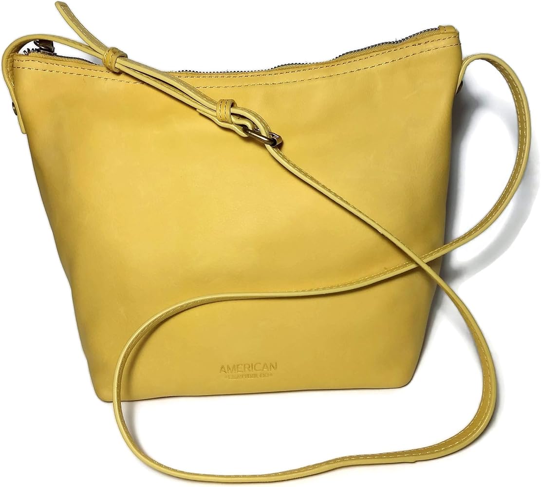 Pale yellow leather handbag Clearance