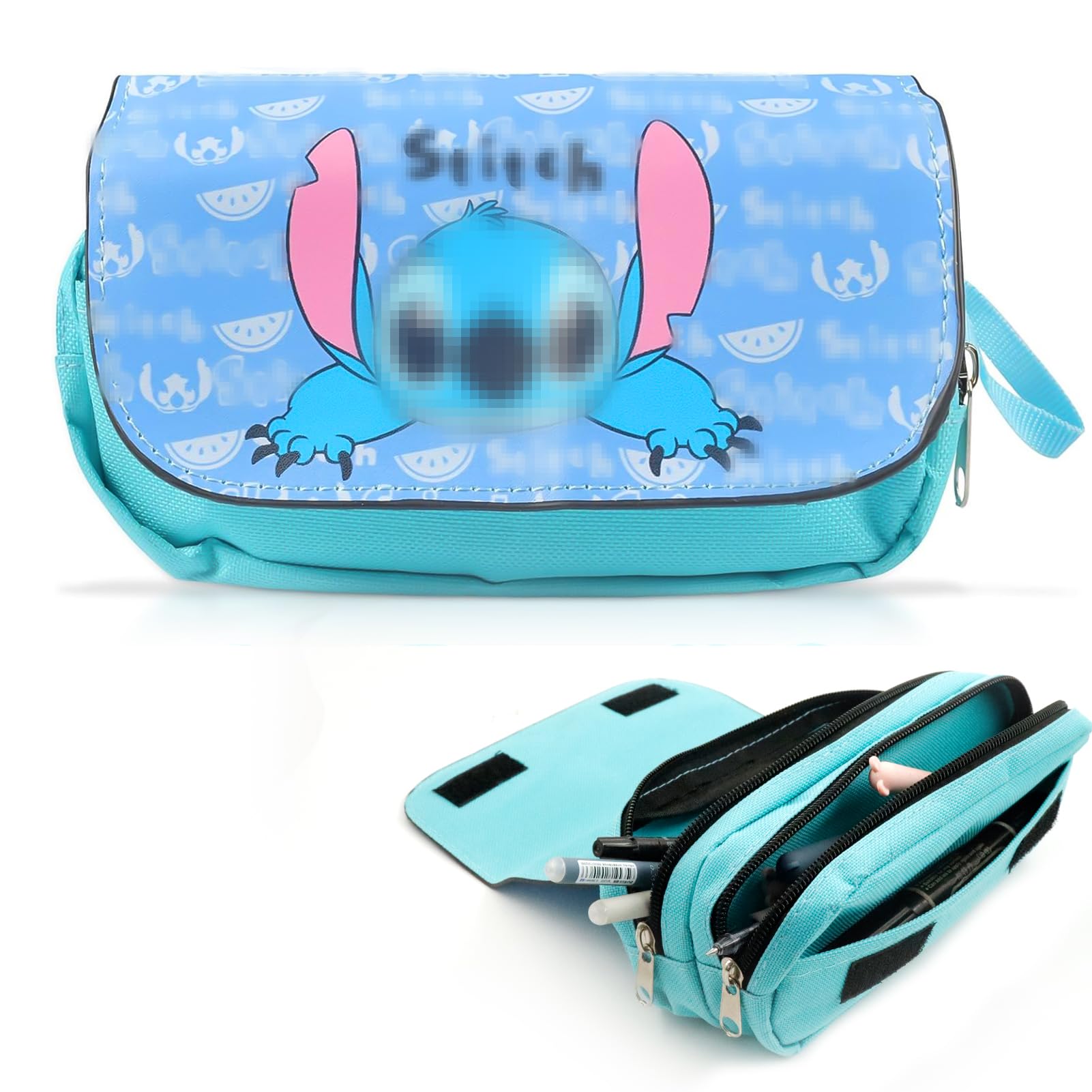 Estuche para lápices para niños, estuche relleno, estuche escolar con 2 compartimentos, bonitos regalos para niñas y niños, compartimento de dibujos animados para niños, niños, niñas, adolescentes,