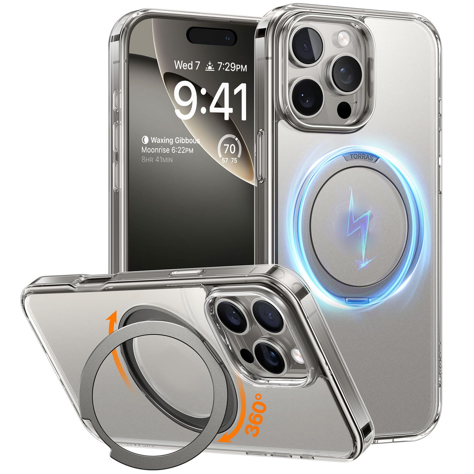 Amazon.co.jp: 【多機能360度回転スタンド】TORRAS iPhone16Pro 用