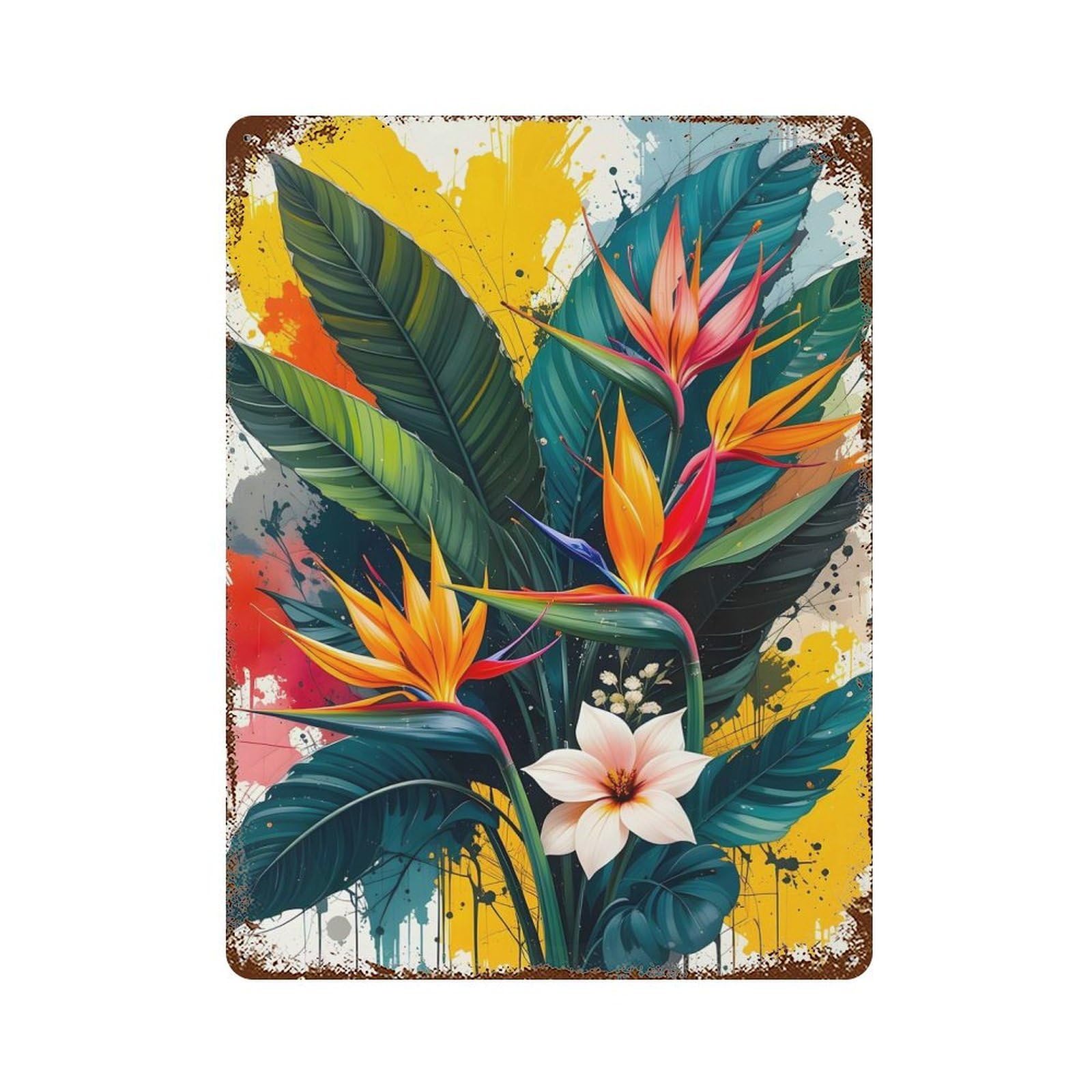 Distressed Metal Wall Sign Jungle Dreaming 15.7"x11.8", Retro Wall Decor for Basement, Hobby Room And Garage Decor