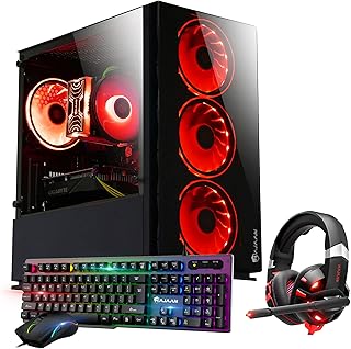 HAJAAN Gaming PC Desktop Tower - Intel i7 Hexa Core Processor Upto 4.60GHz - 16GB DDR4 RAM 512GB SSD - GeForce GTX 1650 4GB GDDR5 - RGB Keyboard Mouse - WiFi Ready - Windows 11 Pro