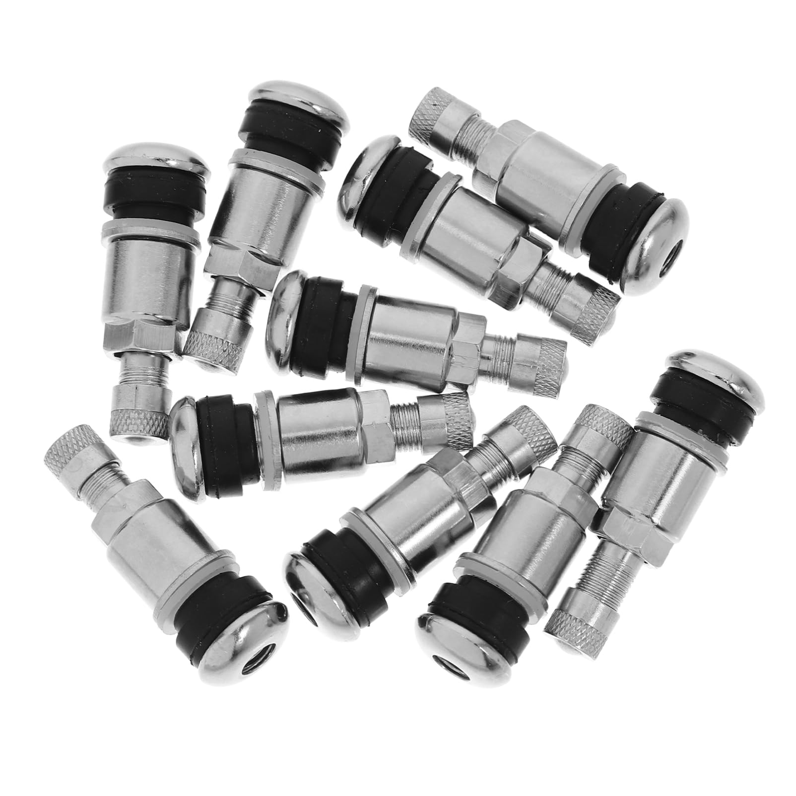 SOIMISS 10 Pezzi Steli Valvole Pneumatici Tubeless in Acciaio 45 Facile da Installare Senza Perdita d'Aria per Auto e Camion Colore Argento