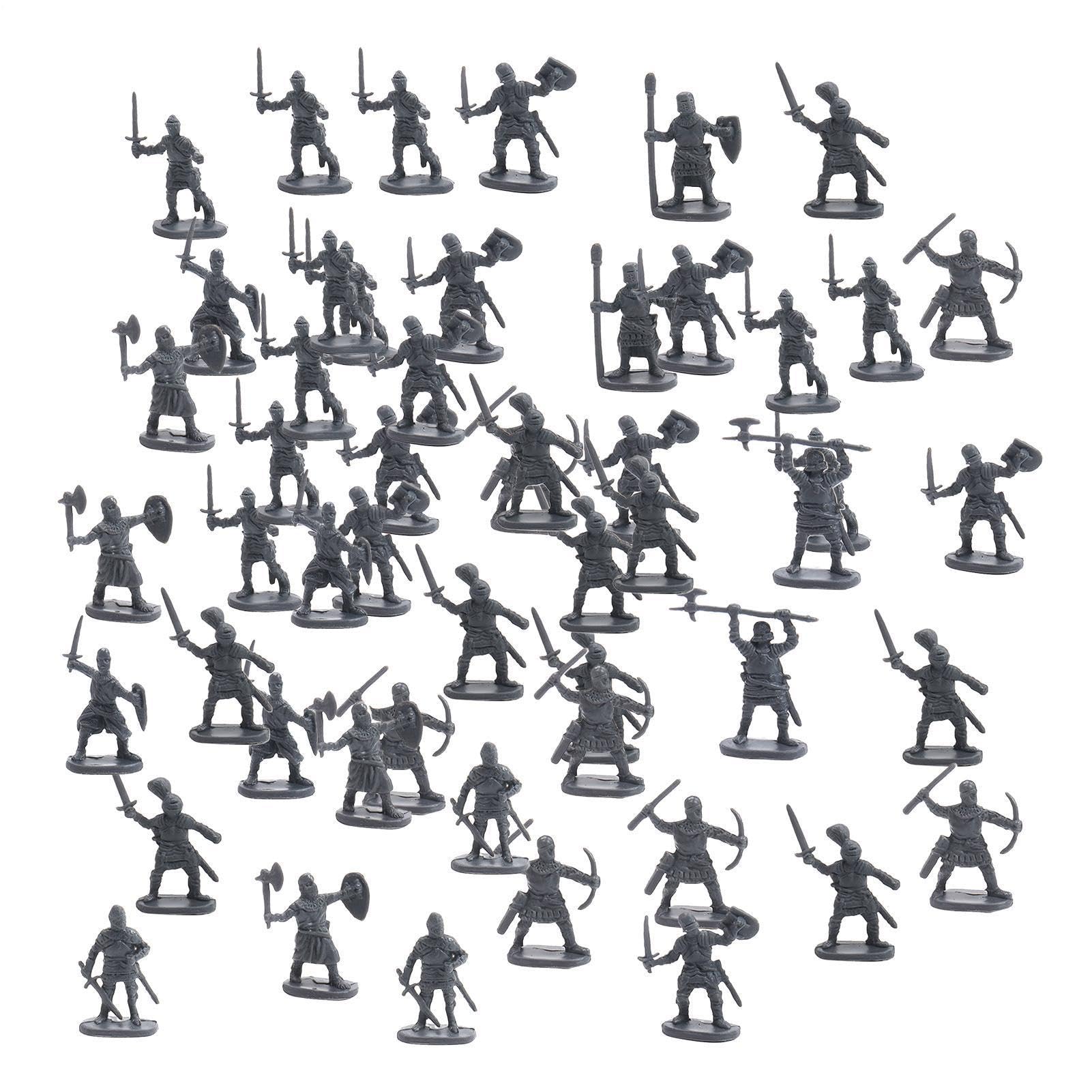 Mini Soldiers Set - Ancient warior Figures, 100pcs Toy Soldier Pack, Multi Color Miniature Model Kit | Suitable for Tabletop Game School Learning Craft Hobby Collection Battle Scene Build