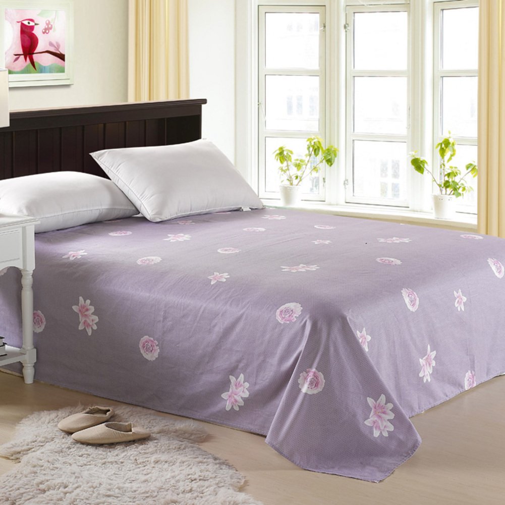 Coton sergé drap de lit de qualité supérieure à motif feuilles 230x245cm