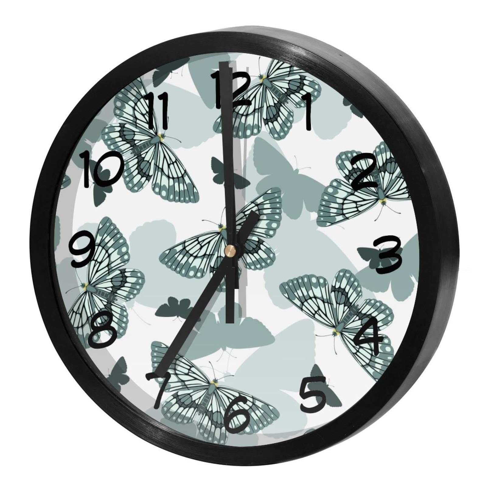 Horloge murale silencieuse à piles avec silhouette décorative pour salon moderne