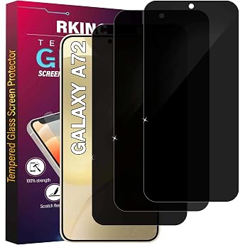 RKINC 3 St ck Sichtschutz Panzerglas f r Samsung Galaxy A72 Anti-Sp hen Panzer Schutz Glas HD Displayschutzfolie [Unterst tzt keine Entsperrung per Fingerabdruck] kratzfest blasenfre