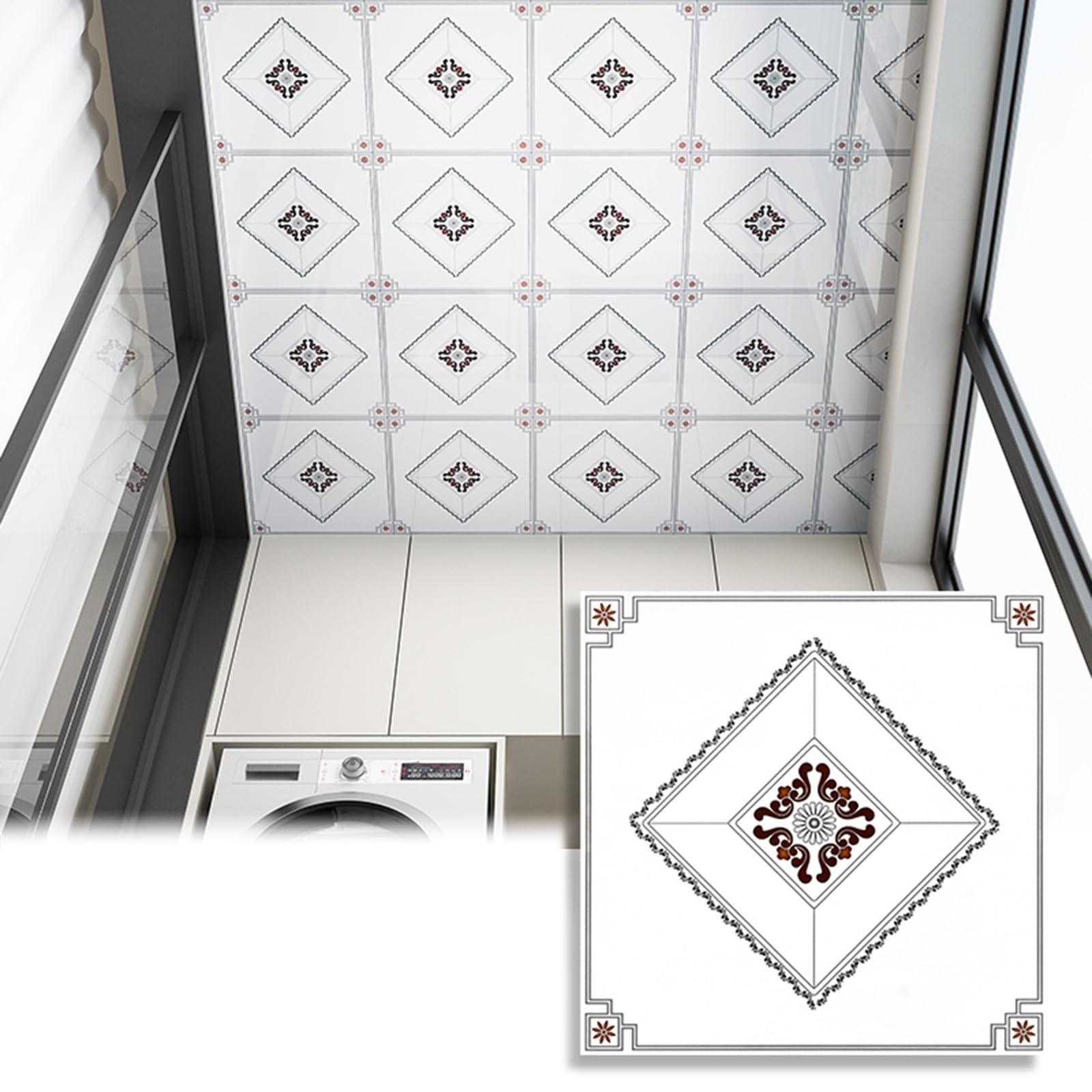 Papier peint de plafond décoratif en PVC pour sublimer l'ambiance d'une salle de bain moderne