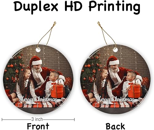 Miniatura 2 de Adornos de Navidad personalizados con foto, adorno de Navidad personalizado, decoración única para colgar del árbol de Navidad para baby shower,