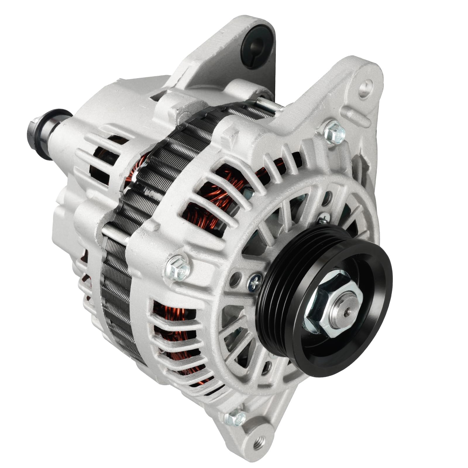 KAX New Alternator Replacement for 2001-2006 Elantra 2000-2005 Accent 2005 Spectra, Tucson 2003-2004,2008 Tiburon 2.0L 2006 Sportage Mando Unit; 90 Amp,12V,CW,S4 Groove Pulley,Replace for 13973N