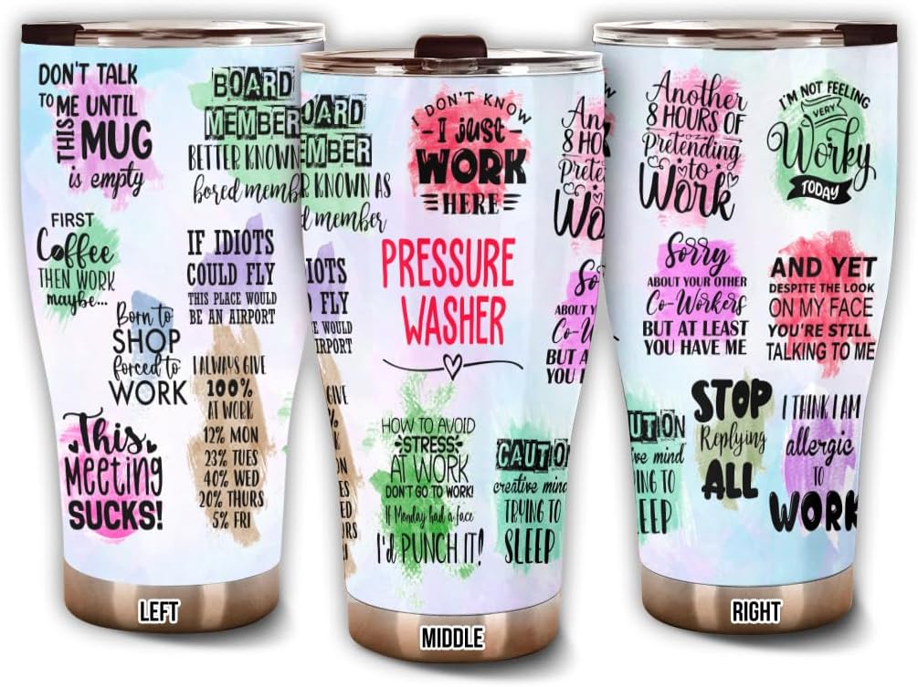 Thank You Pressure Washer Tumbler Stainless Steel 30oz, Coworkers Appreciation Gifts for Women Men, Funny Office Work Employees Staffs Driking Coffee Cup For Birthday Christmas