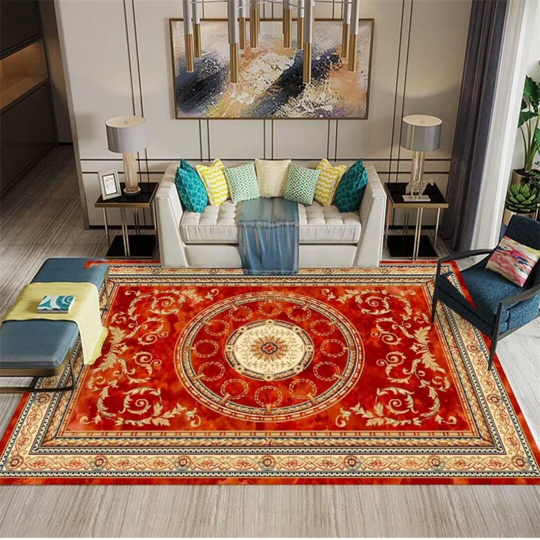 Alfombra de pasillo lujosa y elegante tapiz rectangular rojo de 80x160cm para salon